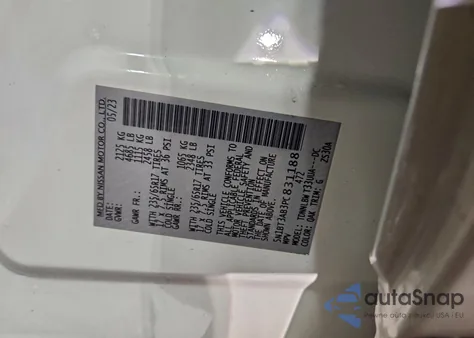 2023 Nissan Rogue S z USA, uszkodzony, nr VIN 5N1BT3AB3PC831188